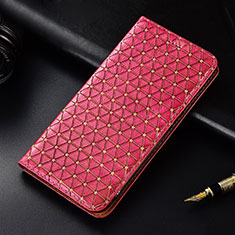 Coque Portefeuille Livre Cuir Etui Clapet H05 pour Apple iPhone 15 Pro Max Rose Rouge