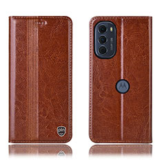 Coque Portefeuille Livre Cuir Etui Clapet H05P pour Motorola Moto Edge (2022) 5G Brun Clair