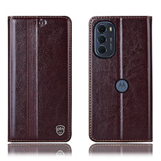 Coque Portefeuille Livre Cuir Etui Clapet H05P pour Motorola Moto Edge (2022) 5G Marron