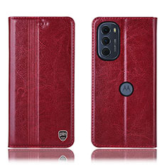 Coque Portefeuille Livre Cuir Etui Clapet H05P pour Motorola Moto Edge (2022) 5G Rouge