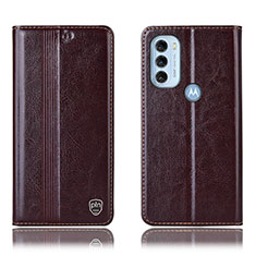 Coque Portefeuille Livre Cuir Etui Clapet H05P pour Motorola Moto G71 5G Marron