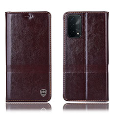 Coque Portefeuille Livre Cuir Etui Clapet H05P pour OnePlus Nord N200 5G Marron