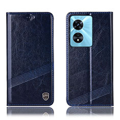 Coque Portefeuille Livre Cuir Etui Clapet H05P pour Oppo A18 Bleu