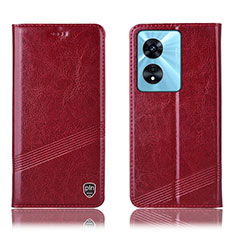 Coque Portefeuille Livre Cuir Etui Clapet H05P pour Oppo A38 Rouge