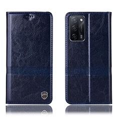 Coque Portefeuille Livre Cuir Etui Clapet H05P pour Oppo A55 5G Bleu