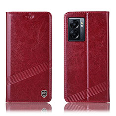 Coque Portefeuille Livre Cuir Etui Clapet H05P pour Oppo A56S 5G Rouge