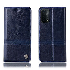 Coque Portefeuille Livre Cuir Etui Clapet H05P pour Oppo A74 5G Bleu