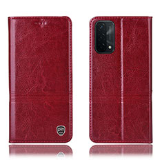 Coque Portefeuille Livre Cuir Etui Clapet H05P pour Oppo A93 5G Rouge