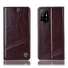 Coque Portefeuille Livre Cuir Etui Clapet H05P pour Oppo A94 5G Marron