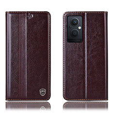 Coque Portefeuille Livre Cuir Etui Clapet H05P pour Oppo F21s Pro 5G Marron