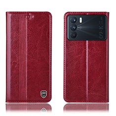 Coque Portefeuille Livre Cuir Etui Clapet H05P pour Oppo K9 Pro 5G Rouge