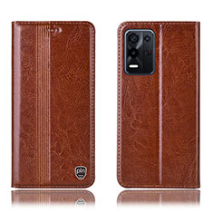 Coque Portefeuille Livre Cuir Etui Clapet H05P pour Oppo K9X 5G Brun Clair