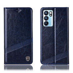 Coque Portefeuille Livre Cuir Etui Clapet H05P pour Oppo Reno6 5G Bleu