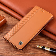 Coque Portefeuille Livre Cuir Etui Clapet H05P pour Samsung Galaxy S25 Ultra 5G Orange