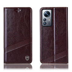 Coque Portefeuille Livre Cuir Etui Clapet H05P pour Xiaomi Mi 12S 5G Marron