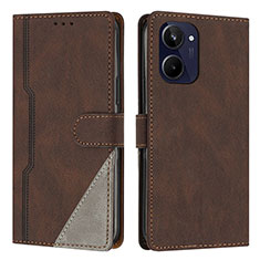 Coque Portefeuille Livre Cuir Etui Clapet H05X pour Realme 10 4G Marron