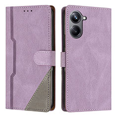 Coque Portefeuille Livre Cuir Etui Clapet H05X pour Realme 10 Pro 5G Violet