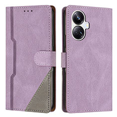 Coque Portefeuille Livre Cuir Etui Clapet H05X pour Realme 10 Pro+ Plus 5G Violet