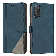 Coque Portefeuille Livre Cuir Etui Clapet H05X pour Realme 8s 5G Bleu