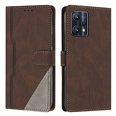 Coque Portefeuille Livre Cuir Etui Clapet H05X pour Realme 9 4G Marron