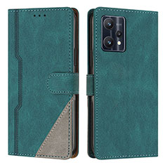 Coque Portefeuille Livre Cuir Etui Clapet H05X pour Realme 9 4G Vert