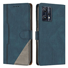 Coque Portefeuille Livre Cuir Etui Clapet H05X pour Realme 9 5G Bleu