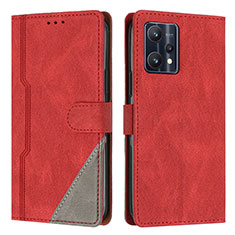 Coque Portefeuille Livre Cuir Etui Clapet H05X pour Realme 9 5G Rouge