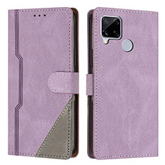 Coque Portefeuille Livre Cuir Etui Clapet H05X pour Realme C25S Violet