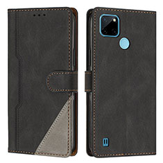 Coque Portefeuille Livre Cuir Etui Clapet H05X pour Realme C25Y Noir