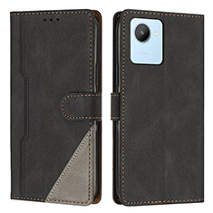 Coque Portefeuille Livre Cuir Etui Clapet H05X pour Realme C30 Noir