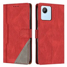 Coque Portefeuille Livre Cuir Etui Clapet H05X pour Realme C30 Rouge