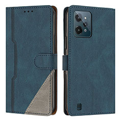 Coque Portefeuille Livre Cuir Etui Clapet H05X pour Realme C31 Bleu