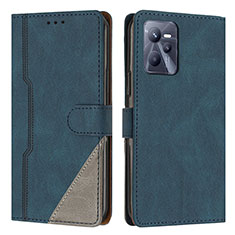 Coque Portefeuille Livre Cuir Etui Clapet H05X pour Realme C35 Bleu