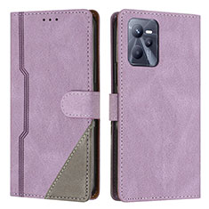 Coque Portefeuille Livre Cuir Etui Clapet H05X pour Realme Narzo 50A Prime Violet