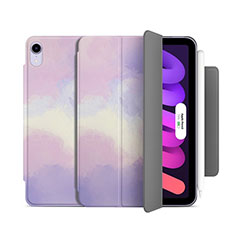 Coque Portefeuille Livre Cuir Etui Clapet H06 pour Apple iPad Mini 6 Violet Clair