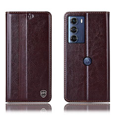 Coque Portefeuille Livre Cuir Etui Clapet H06P pour Motorola Moto Edge S30 5G Marron