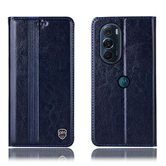 Coque Portefeuille Livre Cuir Etui Clapet H06P pour Motorola Moto Edge X30 5G Bleu