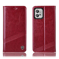 Coque Portefeuille Livre Cuir Etui Clapet H06P pour Motorola Moto G32 Rouge