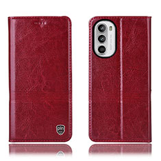 Coque Portefeuille Livre Cuir Etui Clapet H06P pour Motorola MOTO G52 Rouge