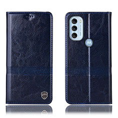 Coque Portefeuille Livre Cuir Etui Clapet H06P pour Motorola Moto G71 5G Bleu