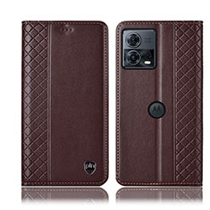 Coque Portefeuille Livre Cuir Etui Clapet H06P pour Motorola Moto S30 Pro 5G Marron