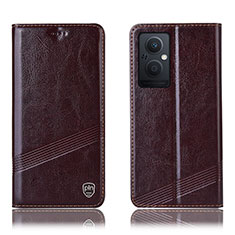 Coque Portefeuille Livre Cuir Etui Clapet H06P pour OnePlus Nord N20 5G Marron