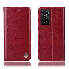 Coque Portefeuille Livre Cuir Etui Clapet H06P pour Oppo A76 Rouge