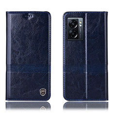 Coque Portefeuille Livre Cuir Etui Clapet H06P pour Oppo A77 5G Bleu