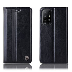 Coque Portefeuille Livre Cuir Etui Clapet H06P pour Oppo F19 Pro+ Plus 5G Noir