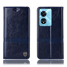 Coque Portefeuille Livre Cuir Etui Clapet H06P pour Oppo F23 5G Bleu