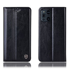 Coque Portefeuille Livre Cuir Etui Clapet H06P pour Oppo Find X3 5G Noir