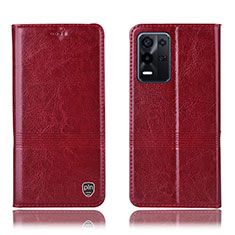 Coque Portefeuille Livre Cuir Etui Clapet H06P pour Oppo K9X 5G Rouge