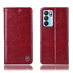 Coque Portefeuille Livre Cuir Etui Clapet H06P pour Oppo Reno6 5G Rouge