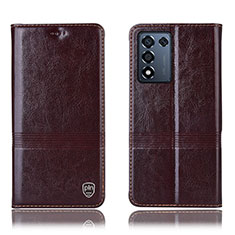 Coque Portefeuille Livre Cuir Etui Clapet H06P pour Realme Q3s 5G Marron